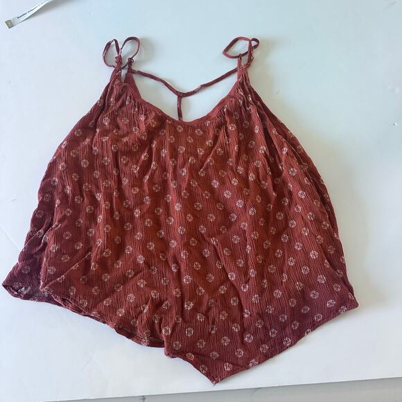 Buckle Daytrip Rust Floral Double V-Neck Tank - Small - Picture 3 of 11